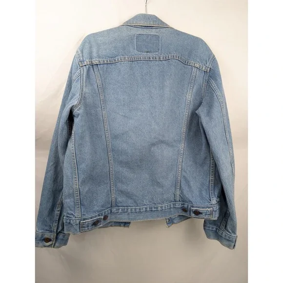 Vtg 80s Levis 71506-0216 Blue Denim Trucker Jean Jacket Light Wash Mens 40L USA - Picture 7 of 9